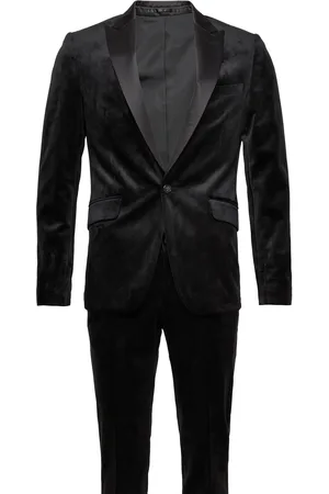 Lindbergh Velvet Tuxedo Suit Black