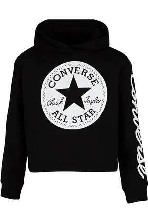 Converse Signature Cropped Hoodie Black