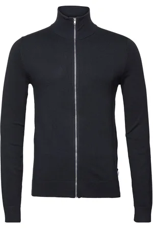 Lindbergh Melange Zip Cardigan Knit Navy