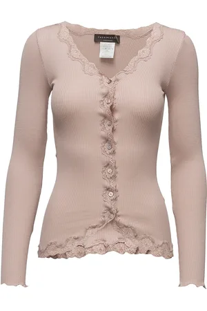 Rosemunde Rwbabette Ls V-Neck Regular Lace Ca Pink