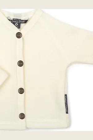 Smallstuff Cardigan, Merino Wool W. Buttons, Offwhite Cream
