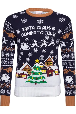 Christmas Sweats Santa Claus Is Coming To Town Patterned