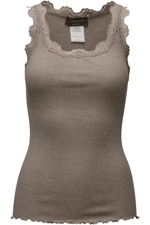 Rosemunde Rwbabette Silk Sl U-Neck Long Lace Brown