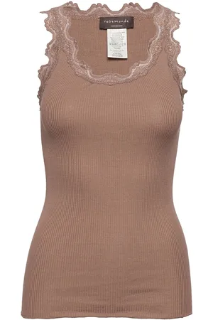 Rosemunde Rwbabette Silk Sl U-Neck Long Lace Brown