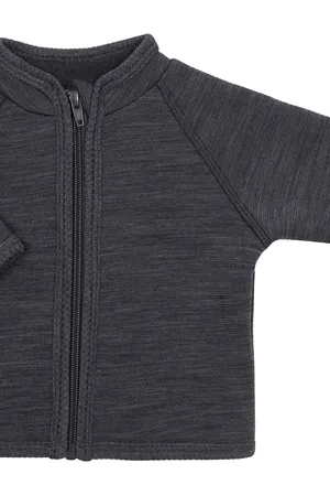 Smallstuff Cardigan Wool W. Zipper, Dark Grey Grey