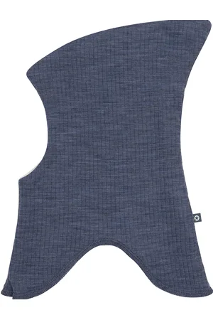 Smallstuff Balaclava, 2 Layers, Denim Melange Drop Needle, Merino Wool Blue
