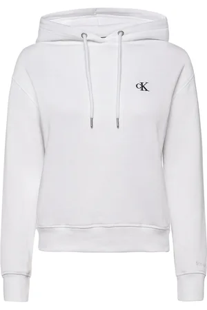 Calvin Klein Ck Embroidery Hoodie White