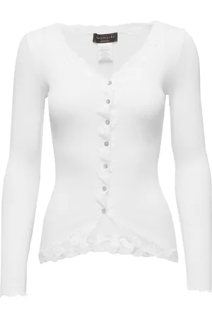 Rosemunde Rwbabette Ls V-Neck Regular Lace Ca White