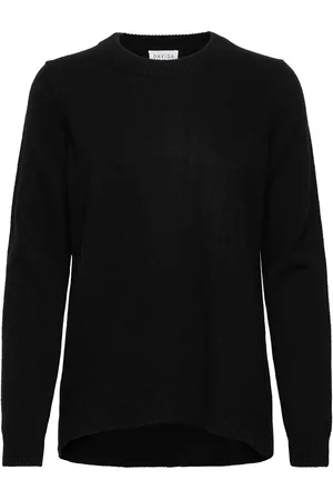Davida Cashmere Straight O-Neck Sweater Black