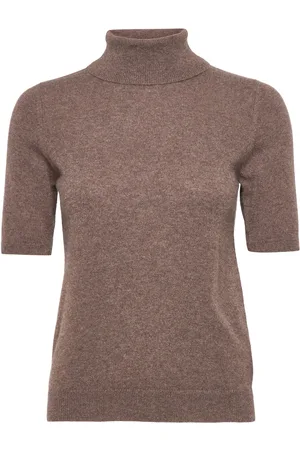 Davida Cashmere Turtleneck T-Shirt Brown