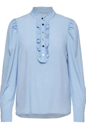Freequent Shirt From Freequent In A Light Material With A Striped Pattern. The Shirt Has A Blue