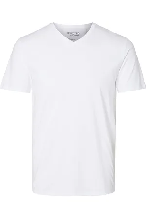 SELECTED Slhnewpima Ss V-Neck Tee Noos White