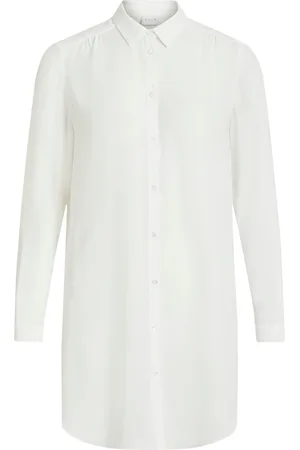 VILA Vilucy Button L/S Tunic - Noos White