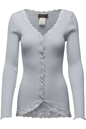 Rosemunde Rwbabette Ls V-Neck Regular Lace Ca Grey