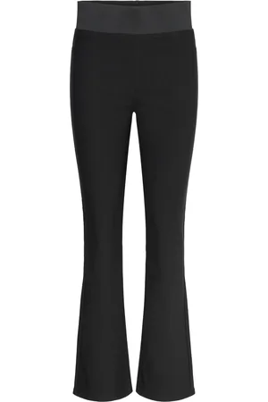 Freequent High-Waisted Bootcut Pants With Broad Elasticated Edge At The Waist. The Pants H Black