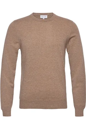 Davida Cashmere Man O-Neck Plain Brown