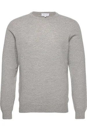 Davida Cashmere Man O-Neck Plain Grey