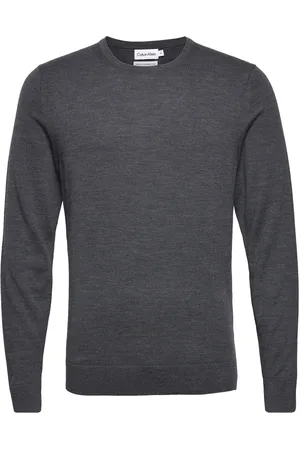 Calvin Klein Superior Wool Crew Neck Sweater Grey