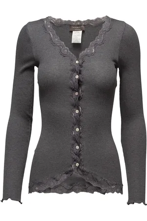 Rosemunde Rwbabette Ls V-Neck Regular Lace Ca Grey