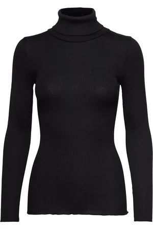 Rosemunde Silk T-Shirt W/ Roller Neck Black