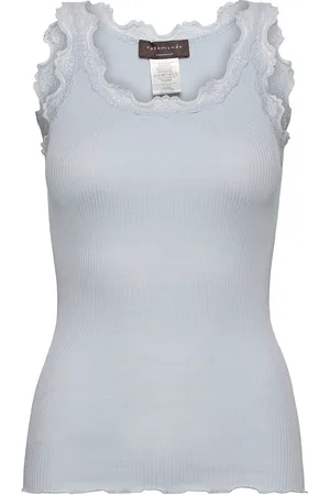 Rosemunde Rwbabette Silk Sl U-Neck Long Lace Blue