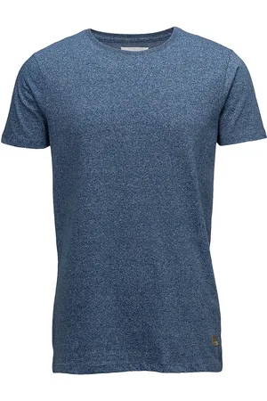 Lindbergh Mouliné O-Neck Tee S/S Blue