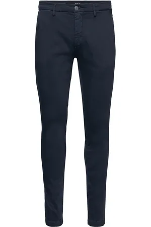 Replay Zeumar Trousers Slim Hyperchino Color Xlite Navy