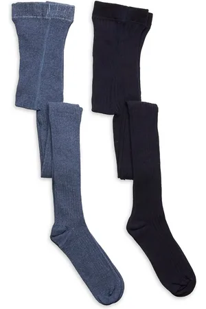Minymo Stocking - Solid Rib 2-Pack Blue