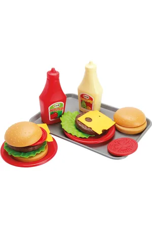 Dantoy Burger Set On Tray 17 Pcs Patterned