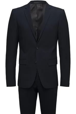 Lindbergh Plain Mens Suit - Normal Length Navy