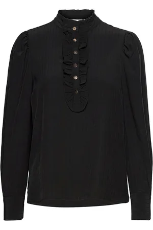 Freequent Shirt From Freequent In A Light Material With A Striped Pattern. The Shirt Has A Black