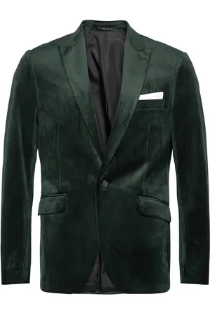 Lindbergh Velvet Blazer Green