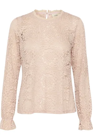 Cream Crtiley Lace Blouse Pink
