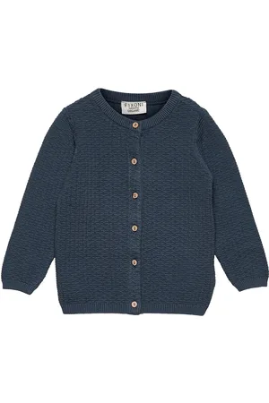 FIXONI Knitted Cardigan Blue