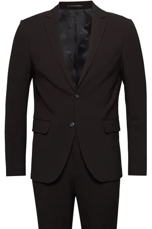 Lindbergh Plain Mens Suit - Normal Length Black