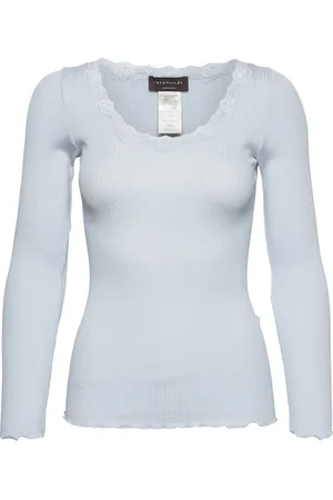 Rosemunde Rwbabette Ls U-Neck Lace T-Shirt Blue