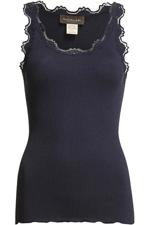 Rosemunde Rwbabette Silk Sl U-Neck Long Lace Navy
