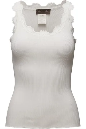 Rosemunde Rwbabette Silk Sl U-Neck Long Lace Cream
