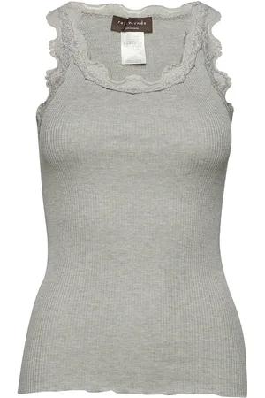 Rosemunde Rwbabette Silk Sl U-Neck Long Lace Grey