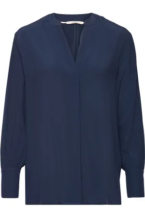 ESPRIT V-Neck Blouse, Lenzing™ Ecovero™ Navy