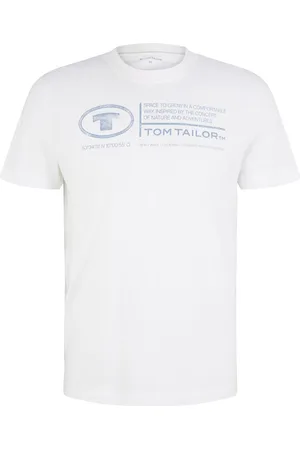 TOM TAILOR Printed Crewneck T-Shirt White