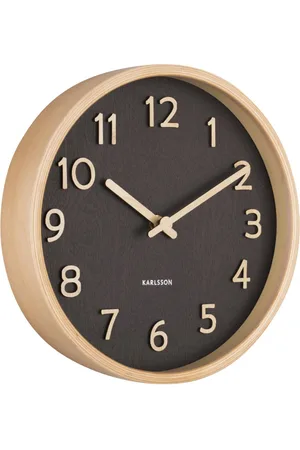 Karlsson Wall Clock Pure Wood Grain Small Black