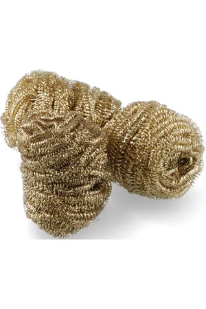Simple Brass Scrub, Pack Of 3 Gold