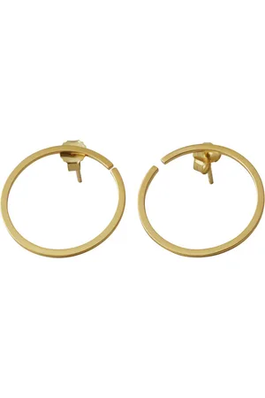 Design Letters Earring Hoops 24Mm Gold Gold