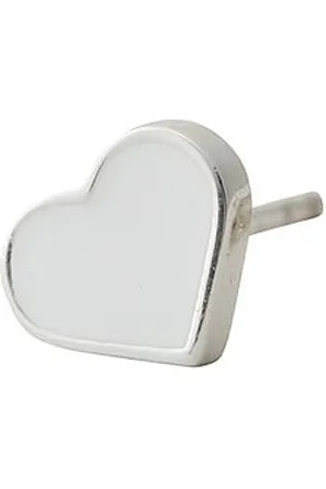 Design Letters Earring Stud Enamel Heart Silver