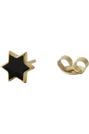 Design Letters Earring Stud Enamel Star Gold