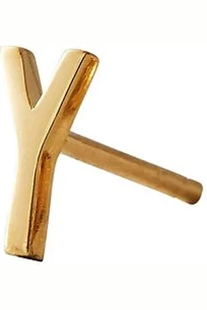 Design Letters Earring Studs Archetypes, Gold, A-Z Gold