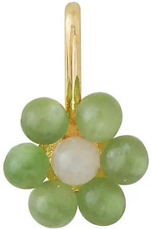 Design Letters My Flower Charm 7 Mm Gold Green