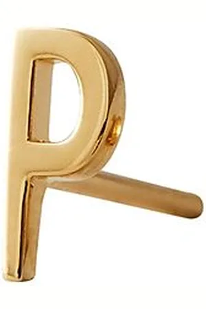 Design Letters Earring Studs Archetypes, Gold, A-Z Gold