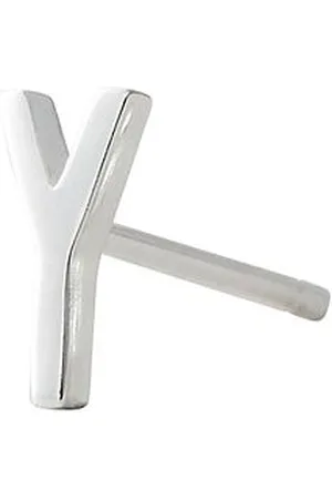 Design Letters Earring Studs Archetypes, Silver, A-Z Silver